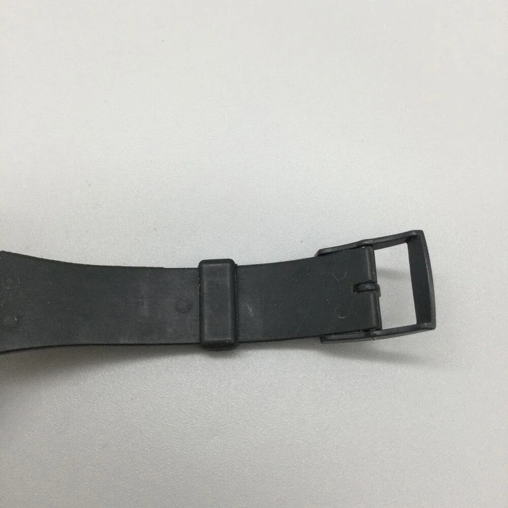 Vintage Swatch Mens Watch 33mm Black Dial Don't Be Too Late Not Running